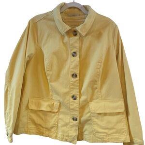 Appleseed’s Women’s Yellow Cotton Button Up Jacket‎ Size 1X Matching Yellow Top